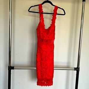 Super sexy red lace dress